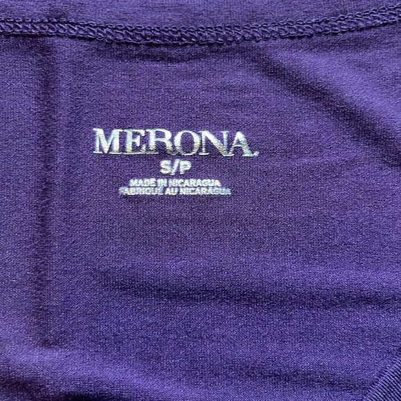 Merona Women’s Small Purple Satiny Cap Sleeve Shirt - Picture 2 of 2